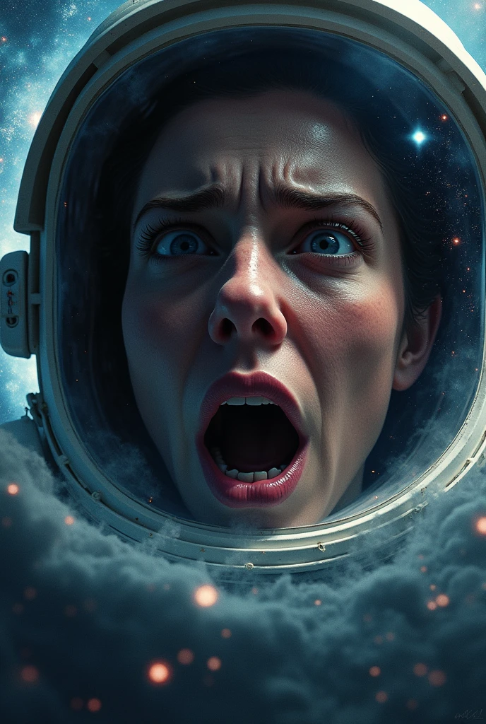 a scared astronaut turn back looking black hole, extremely detailed face, beautiful detailed eyes, beautiful detailed lips, extremely detailed skin and wrinkles, high quality, cinematic lighting, dramatic lighting, sci-fi, dark, moody, dramatic, realistic, photorealistic, 8k, high resolution, detailed description, masterpiece.a highly detailed astronaut falling into a black hole in the depths of a galaxy, extremely detailed space scene, 8k, ultra-detailed, photorealistic, realistic lighting, dramatic lighting, cinematic composition, awe-inspiring, epic scale, mesmerizing colors, ethereal atmosphere, stunning cosmic environment, majestic nebulae, swirling galaxies, luminous stars, sense of wonder and mystery