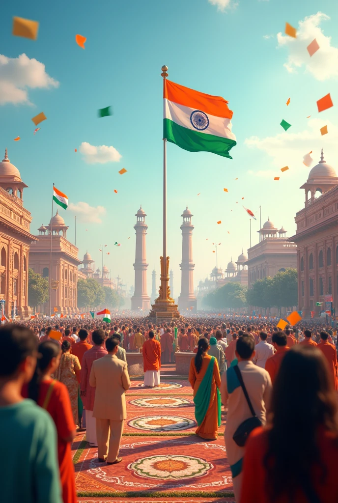 78th Indian independence flag hoisting ceremony
We dont human animation only flag and othe cultural things