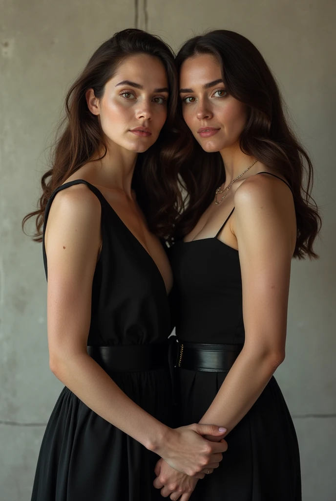 Kristen Steward and Robin Tunney together holding hands looking at the camera 
