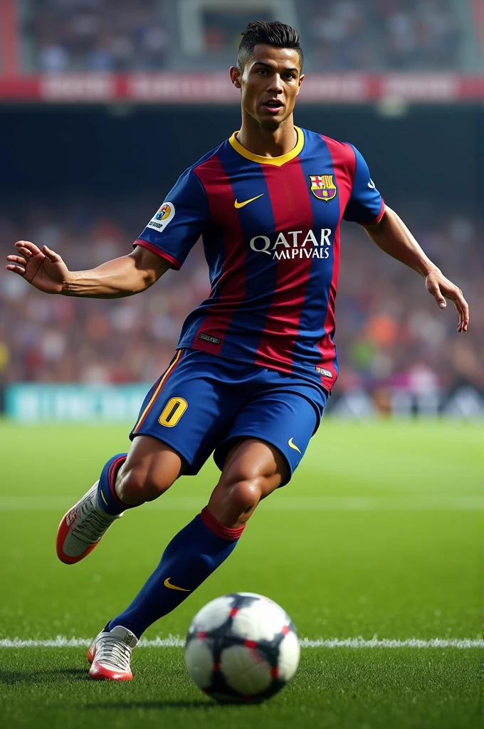 Cristiano Ronaldo with the Barcelona shirt