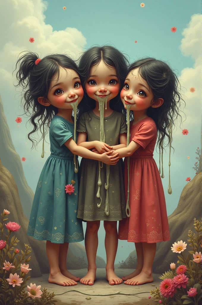 Three sisters who cover people in their snot