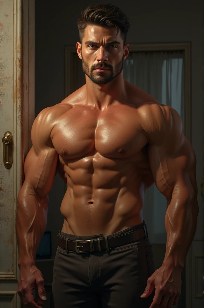 Homme beau et musclé avec une grosse bite