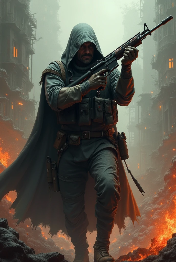 Make me a deaf shooter character who lives in a world infested with demons and he is after killing all the demons to avenge his family