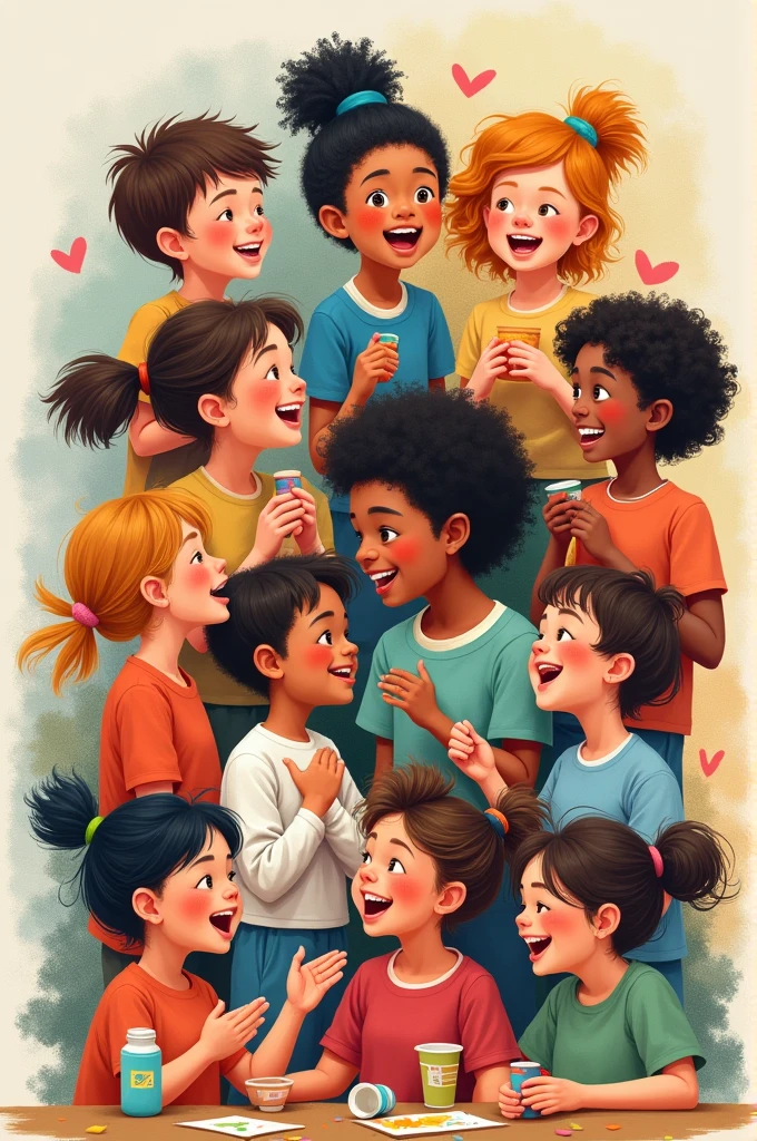 Collage of something like kids getting along, the opposite of bullying