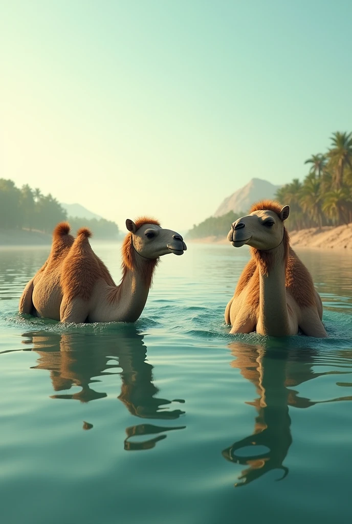 Swimming Camels