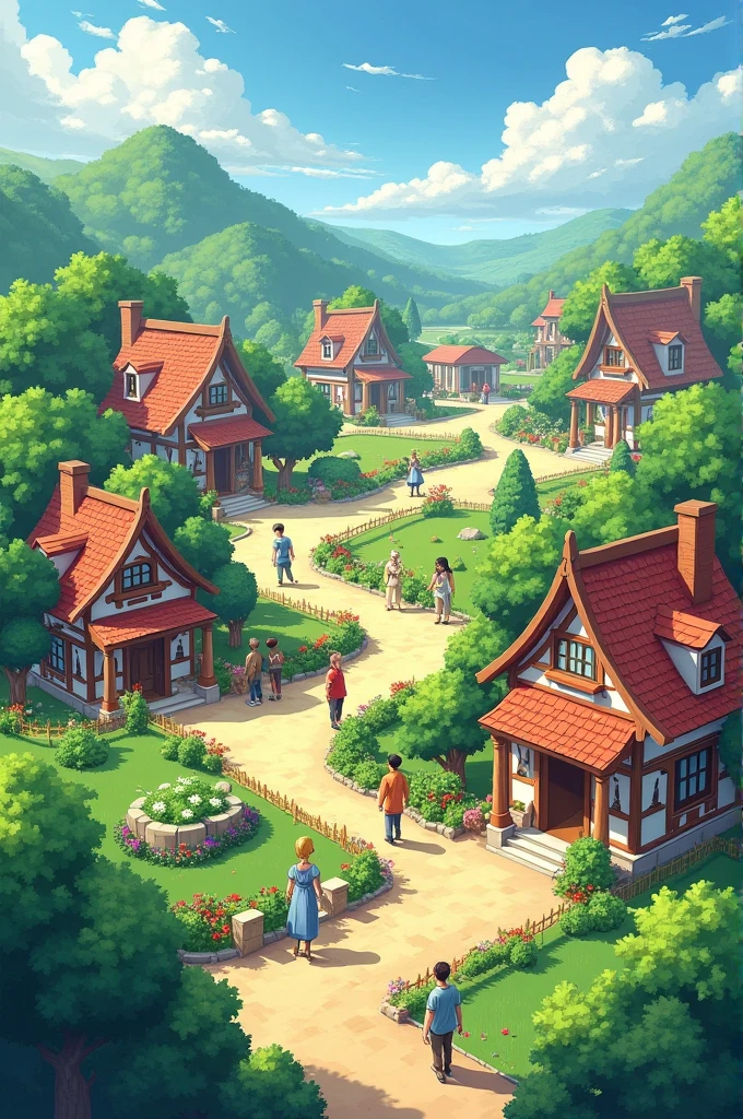 Organised village, developed, with beautiful people, greenery,