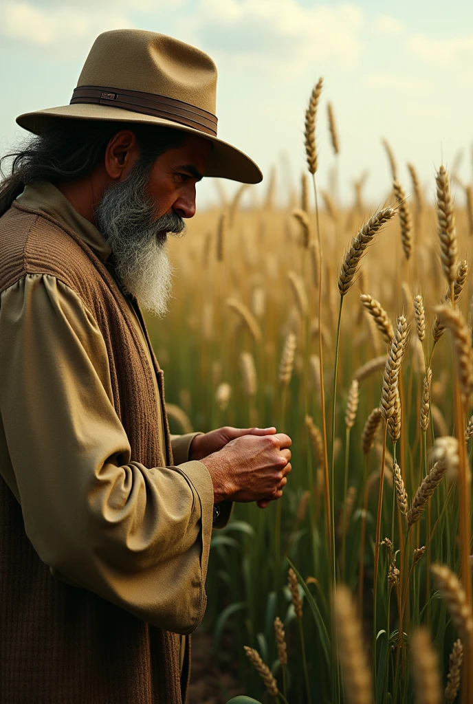 Create an image for the parable of: The weeds among the wheat.