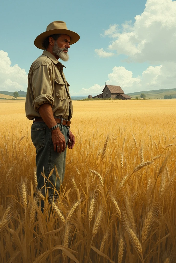 Create an image for the parable of: The weeds among the wheat.
