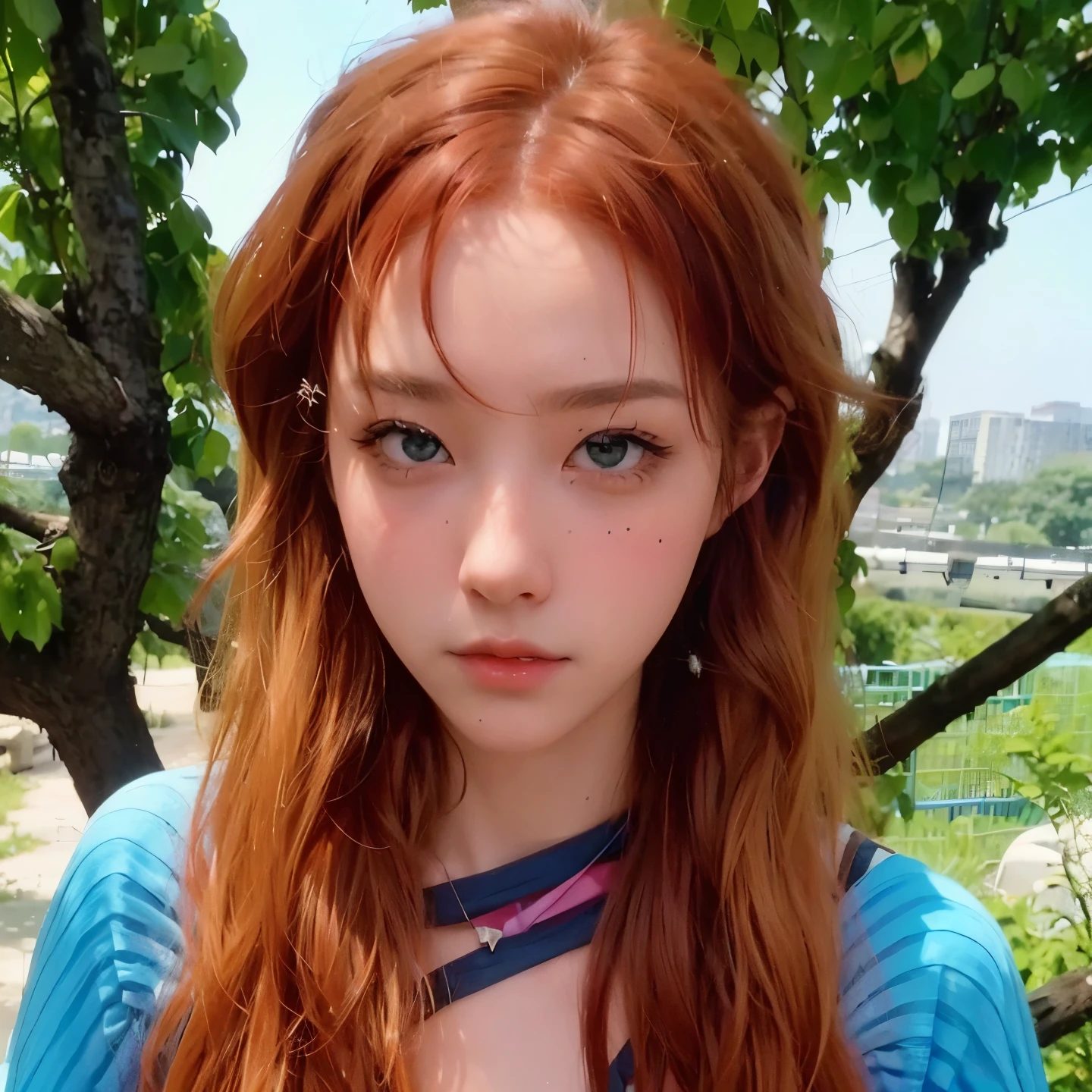 masterpiece, best quality, SakuraVRC, 1girl, solo, short hair, red hair, green eyes, chibi, animal ear fluff ;3, catmouth,