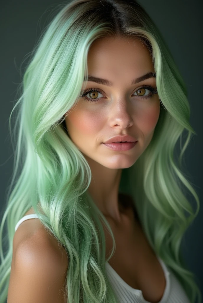 Mulher com cabelo colorido, com um peito grande posando para uma foto, rosto bonito realista, belo rosto realista, Blonde and attractive features, rosto bonito fotorrealista, mulher com cabelo colorido bonita, rosto bonito hiperrealista, retrato feminino realista, mulher com cabelo colorido, mulher da beleza com rostos detalhados, rostos femininos realistas, rosto bonito e realista, rosto feminino bonito, cabelos coloridos elegantes, cabelos curtos coloridos