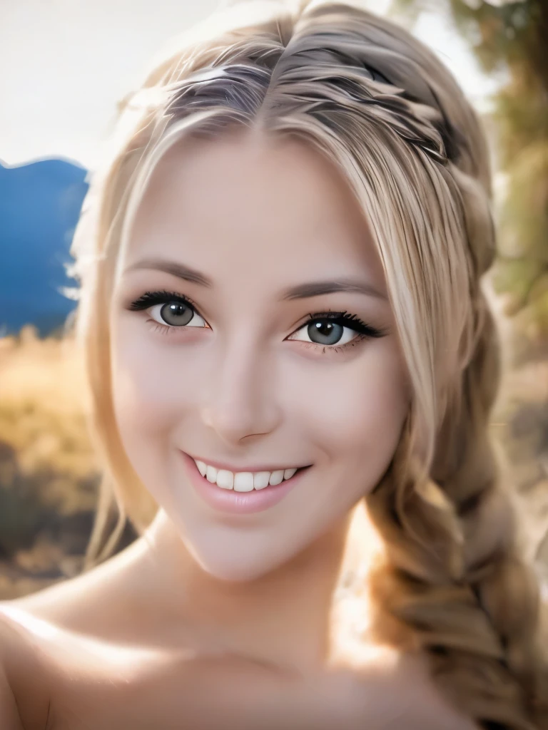 1 beautiful young woman and a hummingbird kissing her cheek ((upper body selfie, happy)), masterpiece, best quality, ultra-detailed, ground, outdoor, (night), mountains, nature, (stars, moon) cheerful, happy, forest, stones, river, wood, smoke, shadows, contrast, clear sky, style, (warm tone, warm tone): 1.2), close-up, cinematic light, side lighting, ultra high resolution, best shadow, RAW, upper body, realistic style