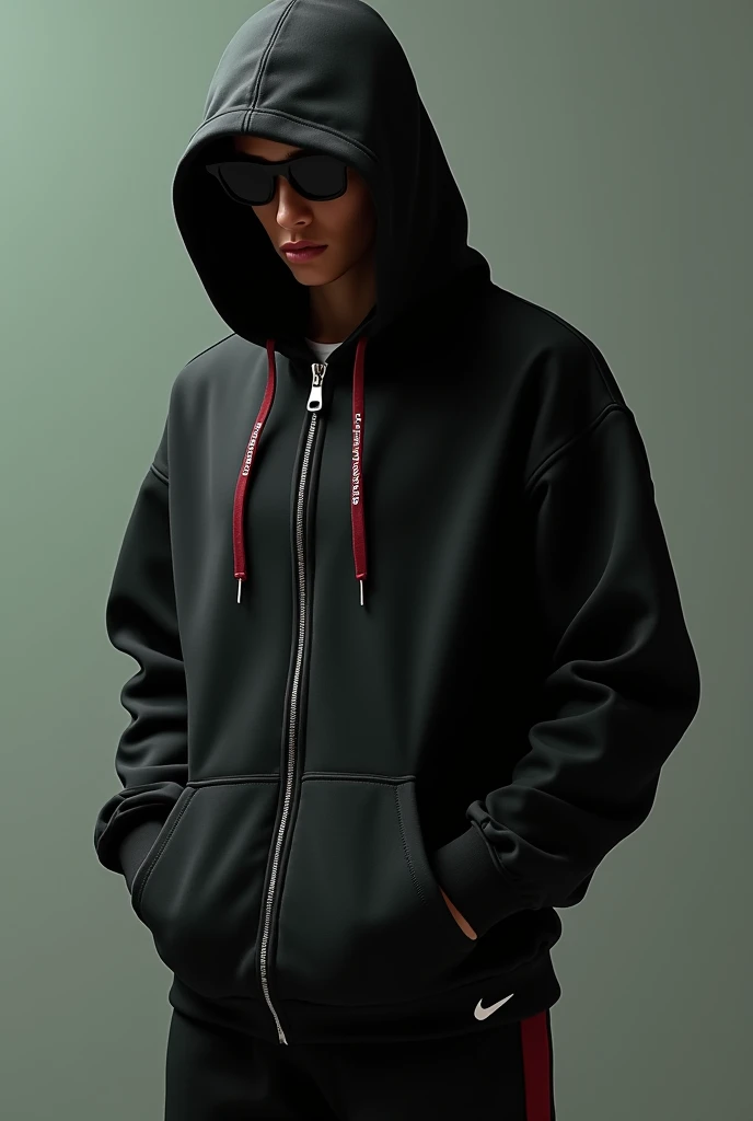 make a hoodie black with a complementary color
streetwear