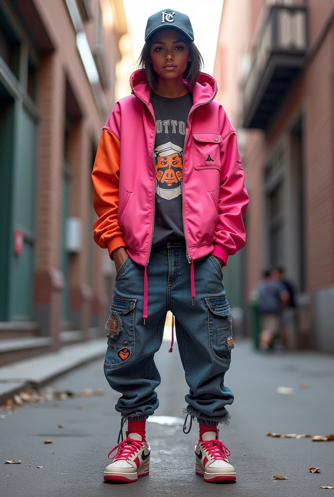 make a pink streetwear with a complementary color