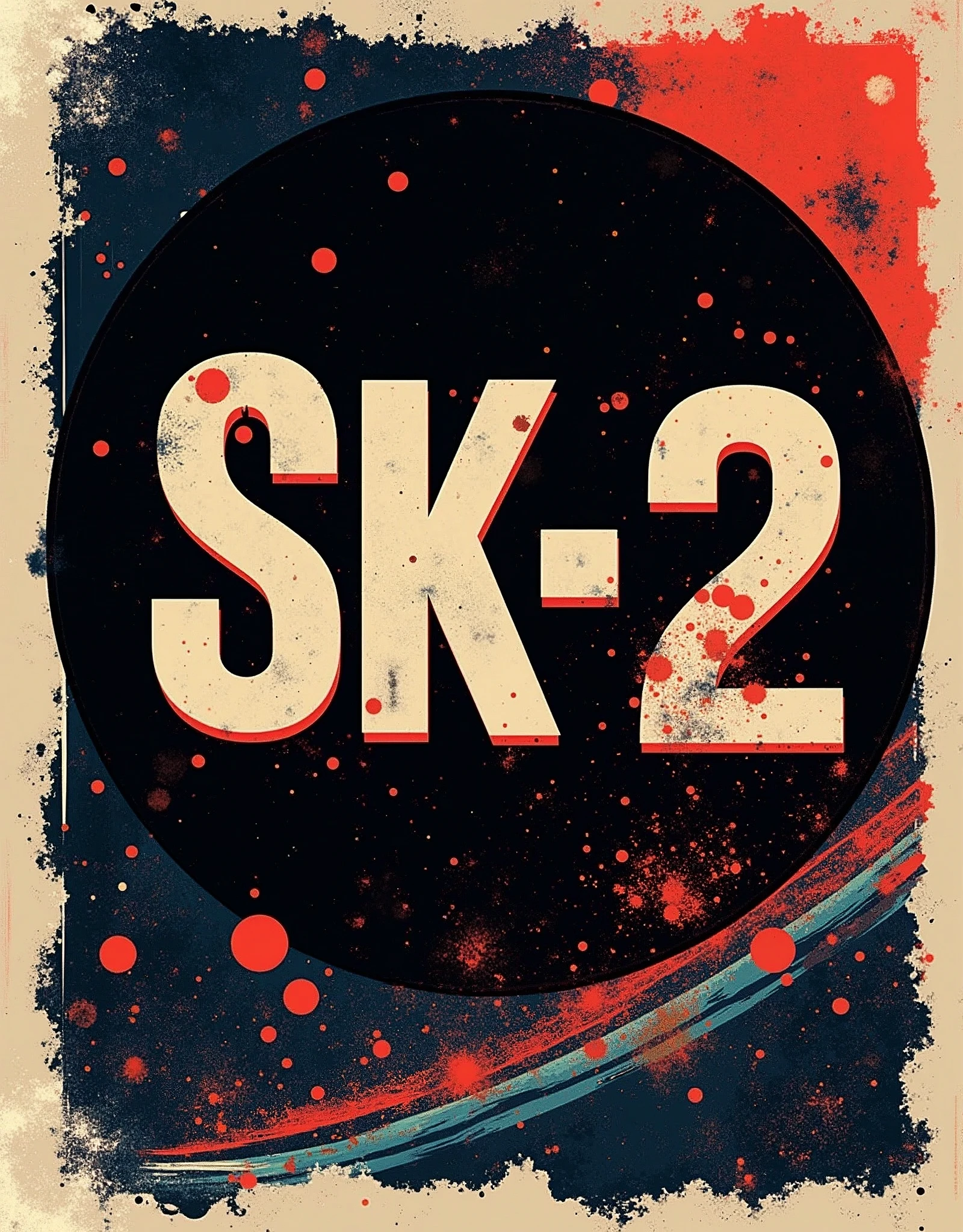 (masterpiece:1.2),(Highest quality),(Very detailed),(Ultra-high resolution),(Best illustrations),8k,wallpaper,Music record jacket design,Acid Jazz,Vector art,Flat Design,Band name"SK-2"Display as text,(The overall design is monochrome with pop colors for the text.:2.0)