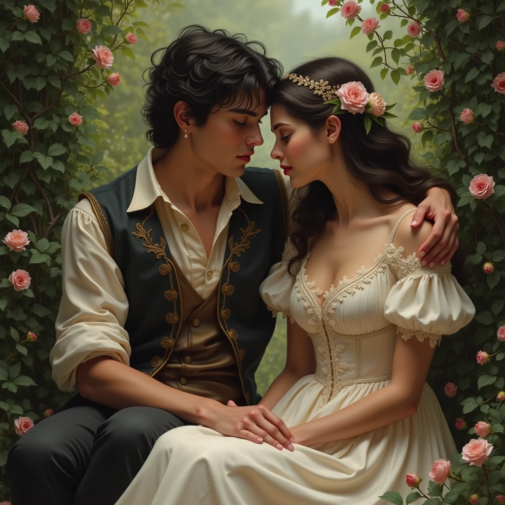 Romeo and Juliet sitting side by side