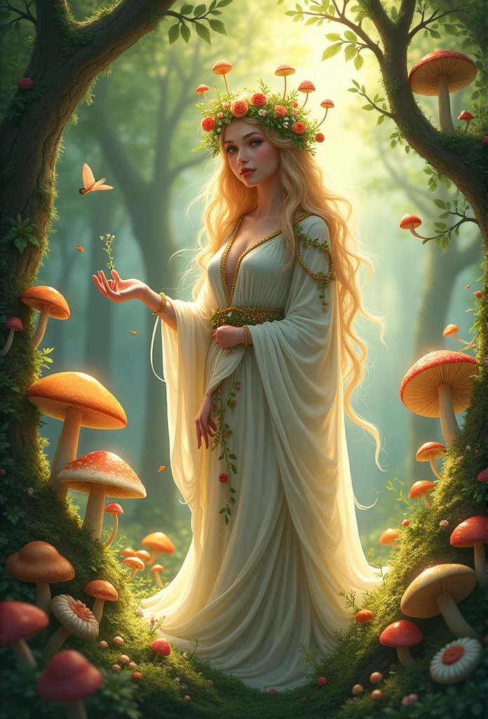 Easy to draw, Mushroom forest queen goddess