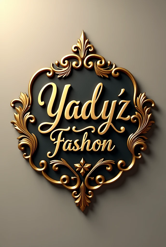 Yady&#39;z Fashon logo in gold color with weights and hearts 