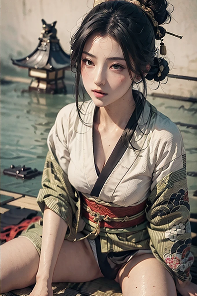 Sengoku period、(((Battlefield 1:3)))、((night、Torch 1:5))、Realistic Women、perfection、8k((have a long sword))、((Covered in scars))、desperate look、(((Dirty with sweat and dirt、1:5)))、((((fight))))、Big Breasts、japanese battlefield、(((armor)))