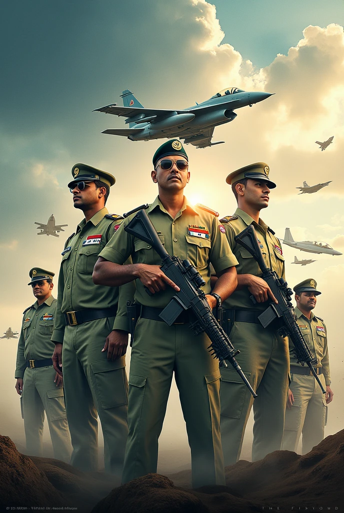 Three forces Combination of. indian navy , indian airforce , indian army Images