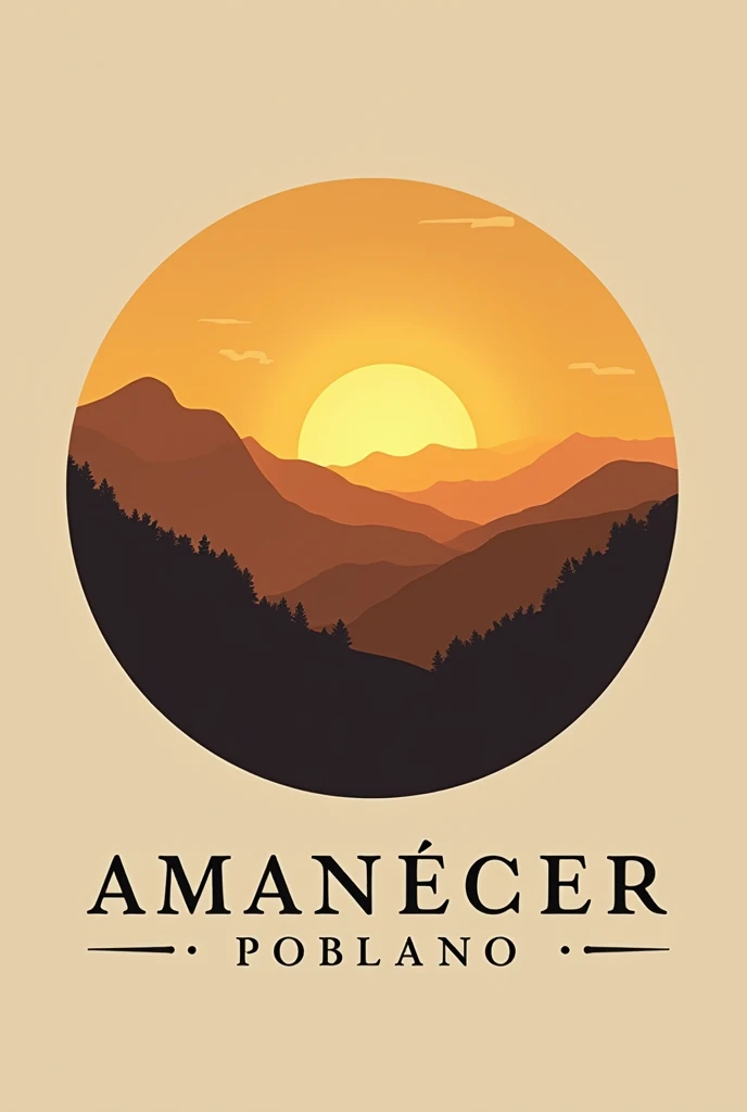 Create a logo for a wine company called Amanecer poblano that is a sunrise in the Puebla mountains or simply the letters with an elegant touch