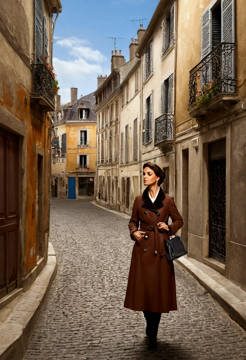 Fumme brune Marchand dans la rue