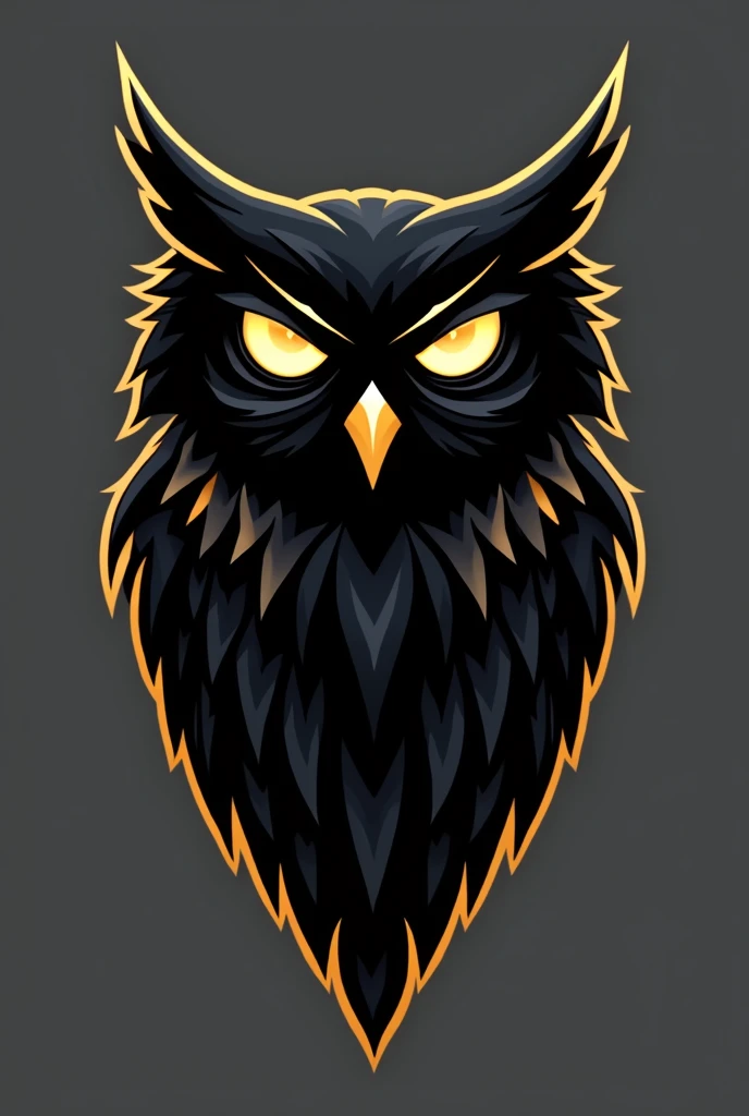 animal: Owl Style: I want the owl to be the symbol of my brand. It must combine elegance with an urban style. I think the owl can represent wisdom., mystery and strength, which aligns with the brand identity.

colors: The logo should be in shades of black and gold. Black should be the main color, highlighting the silhouette of the owl with clean, modern lines. Gold should be used to highlight important details such as the eyes., PEAK, and maybe some accents on the wings, to give it a sophisticated touch.

visual style: The design should be minimalist but futuristic
, but with a strong presence. The owl should have sharp, defined lines., that reflect both elegance and a street style, making the logo sophisticated and at the same time with a touch of rebellion., super fine lines

