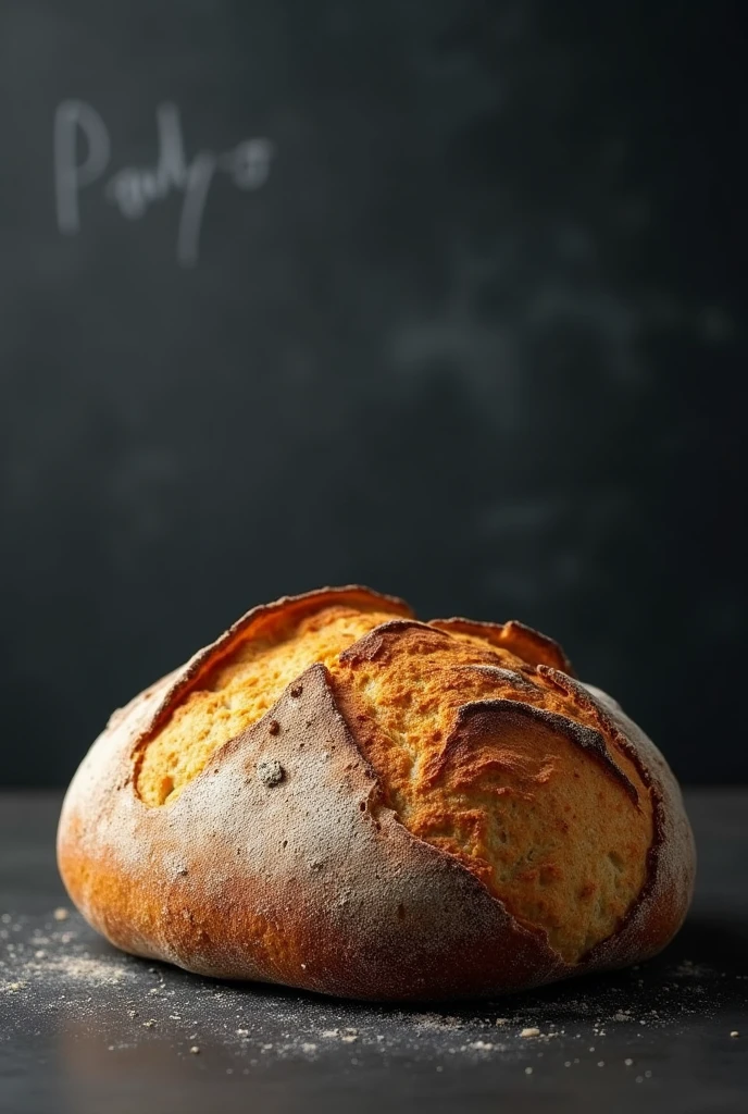 An image of a bread in a blackboard