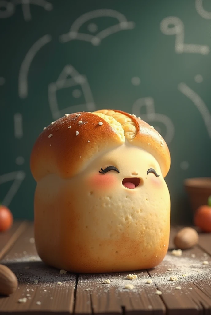 An image of a bread in a blackboard (animation image)
