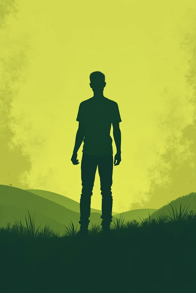 Create a promotional poster about the prevention of physical violence using an olive green color playing with color and shadows 