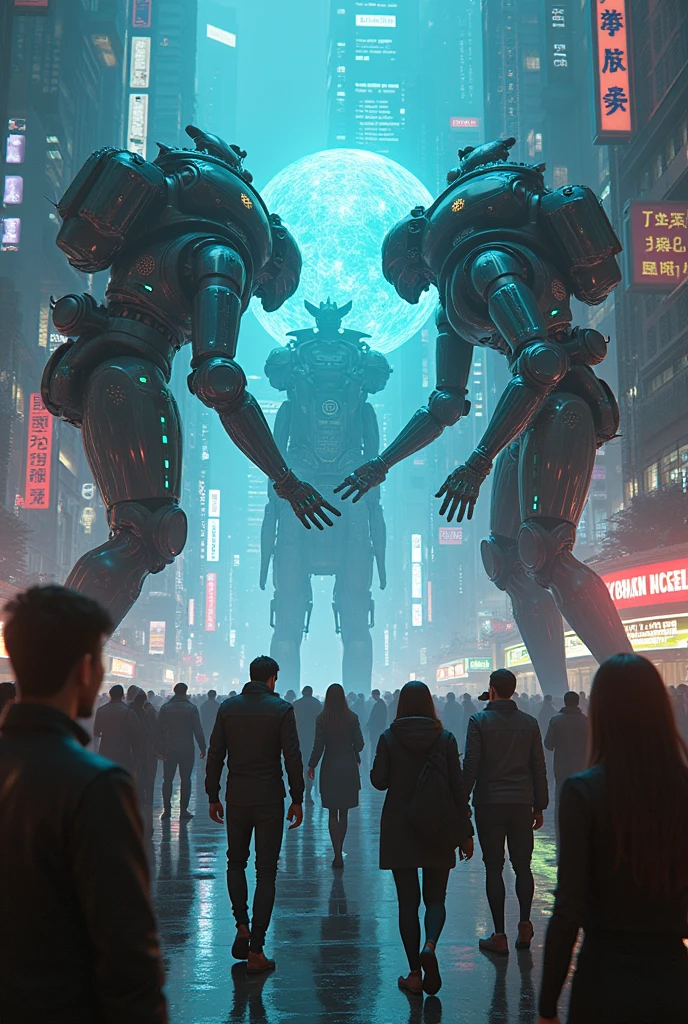 Singularity cyber punk Mechanical Group of people Group of people劇 robot