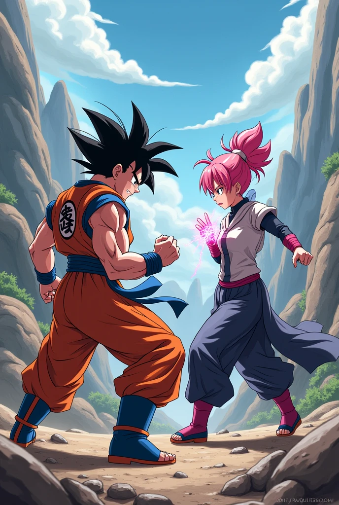 Goku and Sakura from Naruto