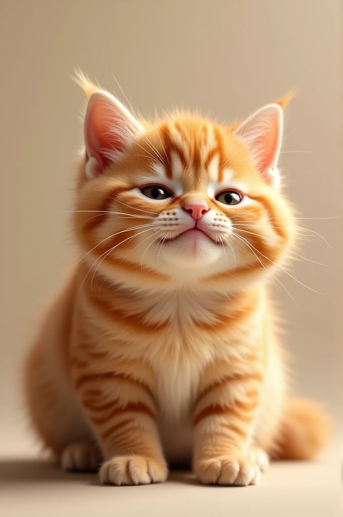 cat to sneezing ,orange cute cat, close up image 