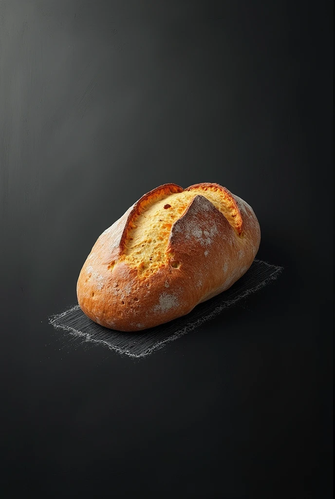 An image of a blackboard that drew the bread in it (animation image), more clearly shape of the bread