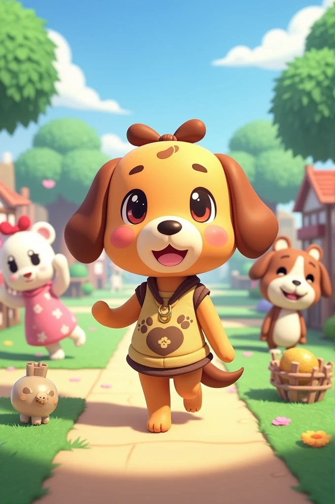 Animal Croosing, Puppy girl, cute animation, videogame