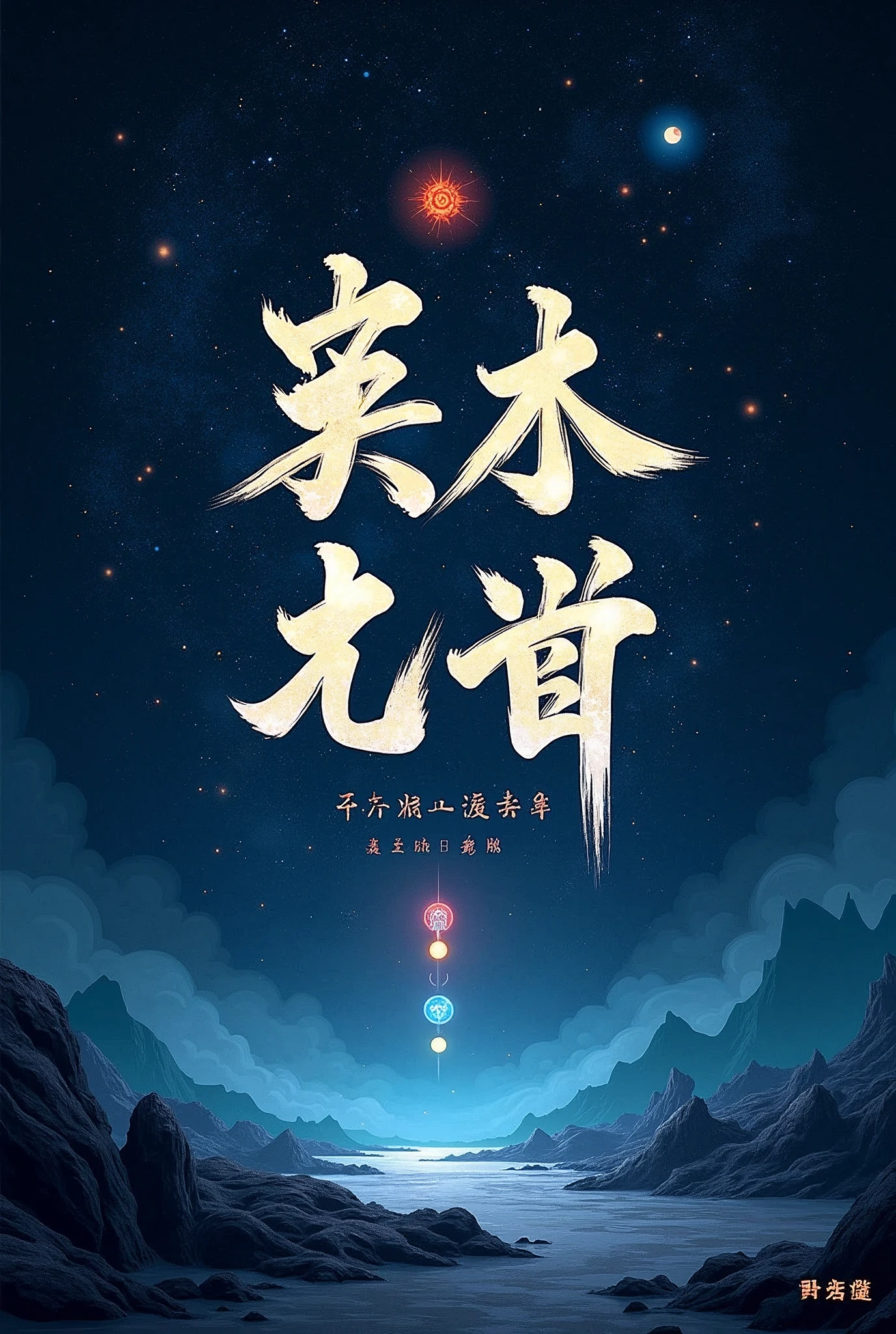 Deep starry sky，Dark blue or black，Bright details，The text is &quot;Xiao Yu left a mark&quot;，You can add footprints，Ancient symbols or tree ring patterns。  Generate a self-media avatar。 The 4 characters of Xiaoyu&#39;s &quot;Leave a trace&quot; are bigger，Occupy the main body，Text should be deformed to be artistic。
