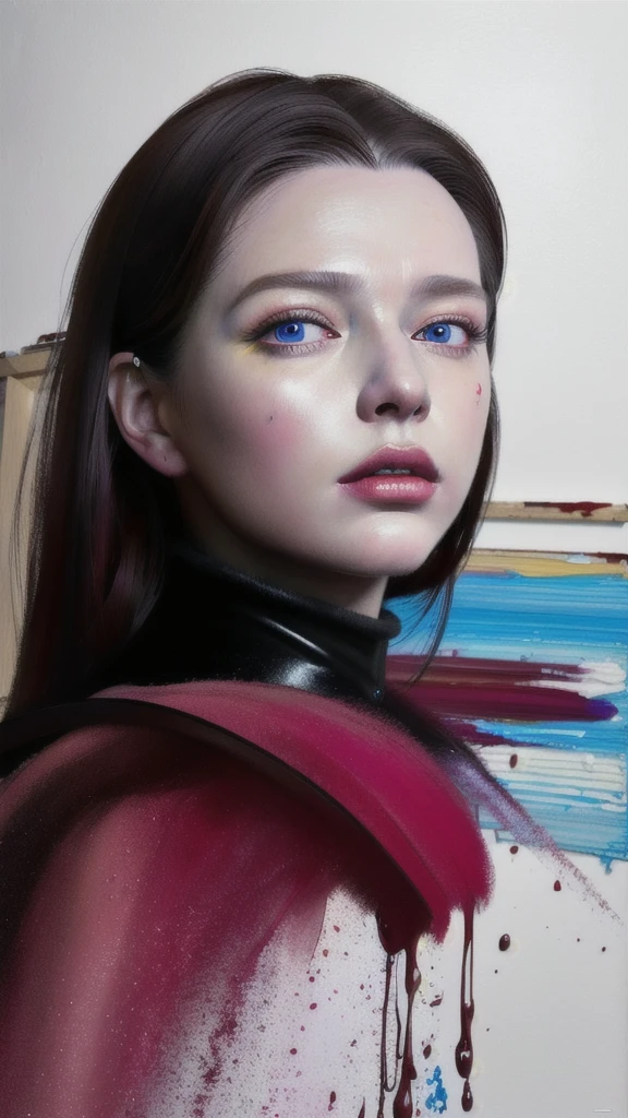 Android Beauty, Powerful paintings inspired by Francis Bacon, Ultra-realistic surrealism, Hyperrealism, fear, art, hyper real painting, Realistic illustration painting, カラフルなHyperrealism, Hyper-realistic digital art