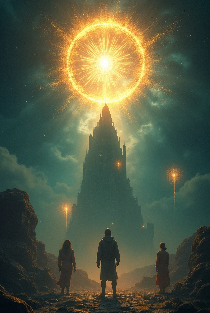 Reincarnation, A Baby Being Born: "A glowing soul descending into a newborn baby in a peaceful, natural setting. The background shows a village or a home, symbolizing the cycle of life. The baby is cradled by loving hands, representing new beginnings."