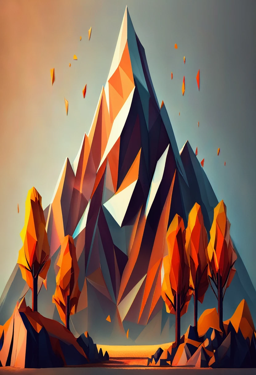 Create an image of the Himalayan mountains with a multi-colored backdrop.