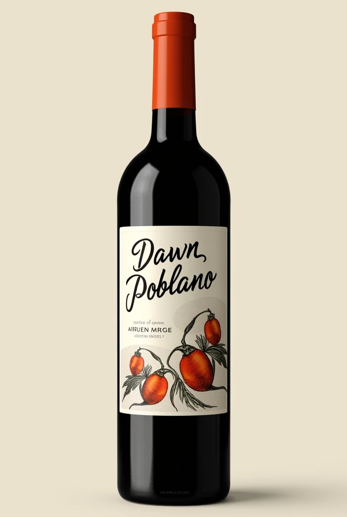 Make a bottle of wine called dawn poblano in the United States and Spain 