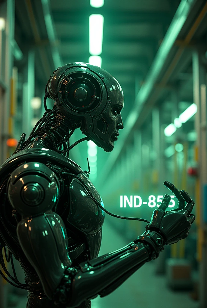 I want an image related to INDUSTRIAL AUTOMATION that highlights the green color, black and white and say "IND835"