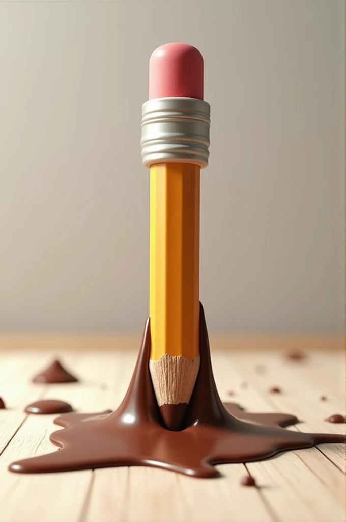 Edible pencil that spills chocolate 