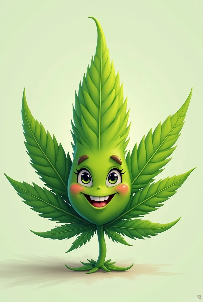 Marijuana leaf with smile
