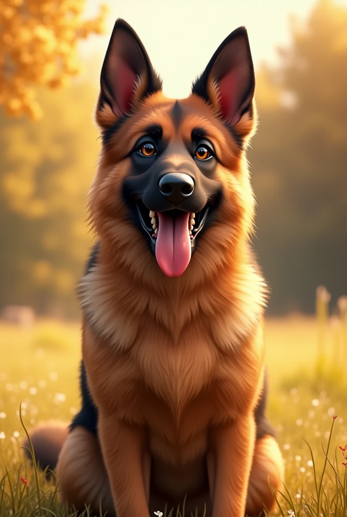 A Belgian Shepherd dog was very happy when he saw me