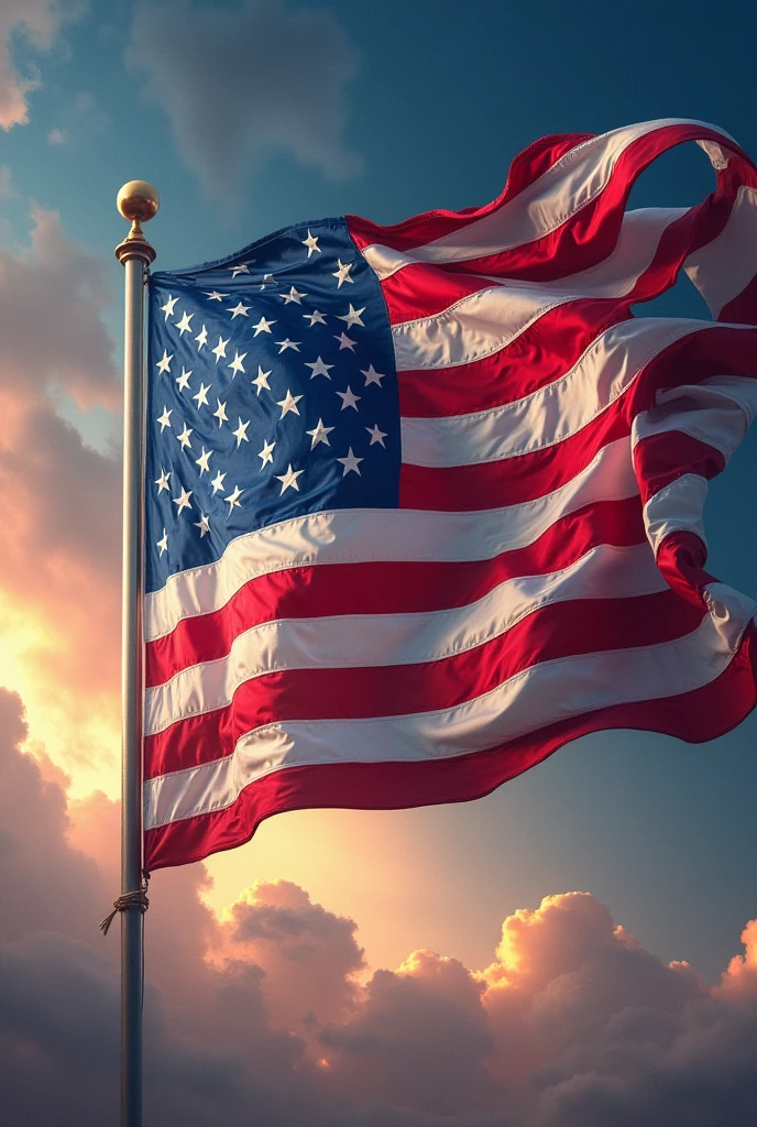Flag America Full background and text " we Americans "