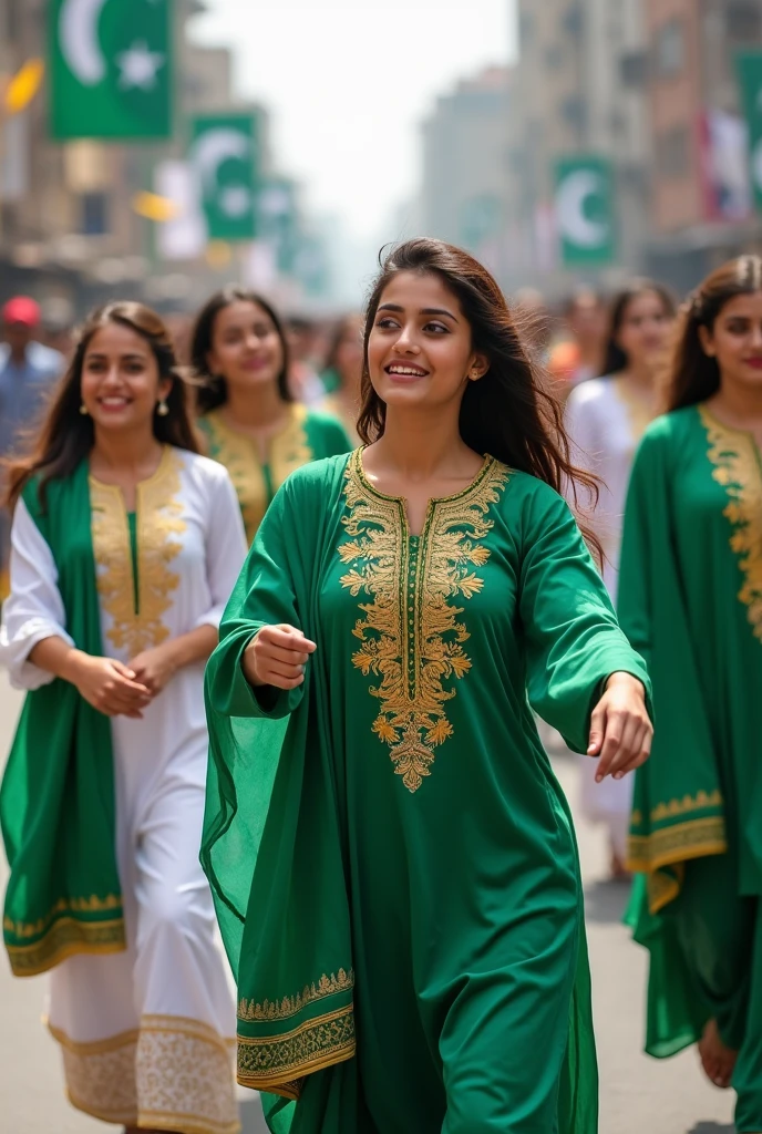 Genrate the girls dpi of Pakistan 14 agust
