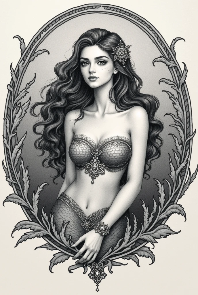 Make a wax seal stamp with a mermaid design, add a top to the mermaid's breasts