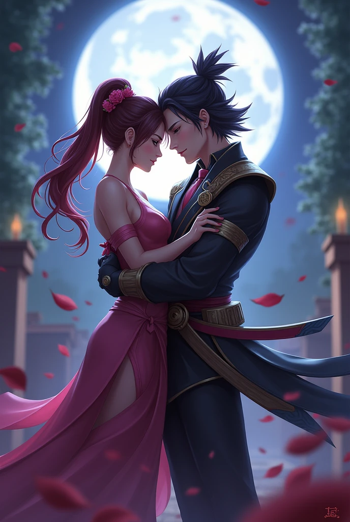 Hanabi and Hanzo Mobile legends bang bang Couple Hug