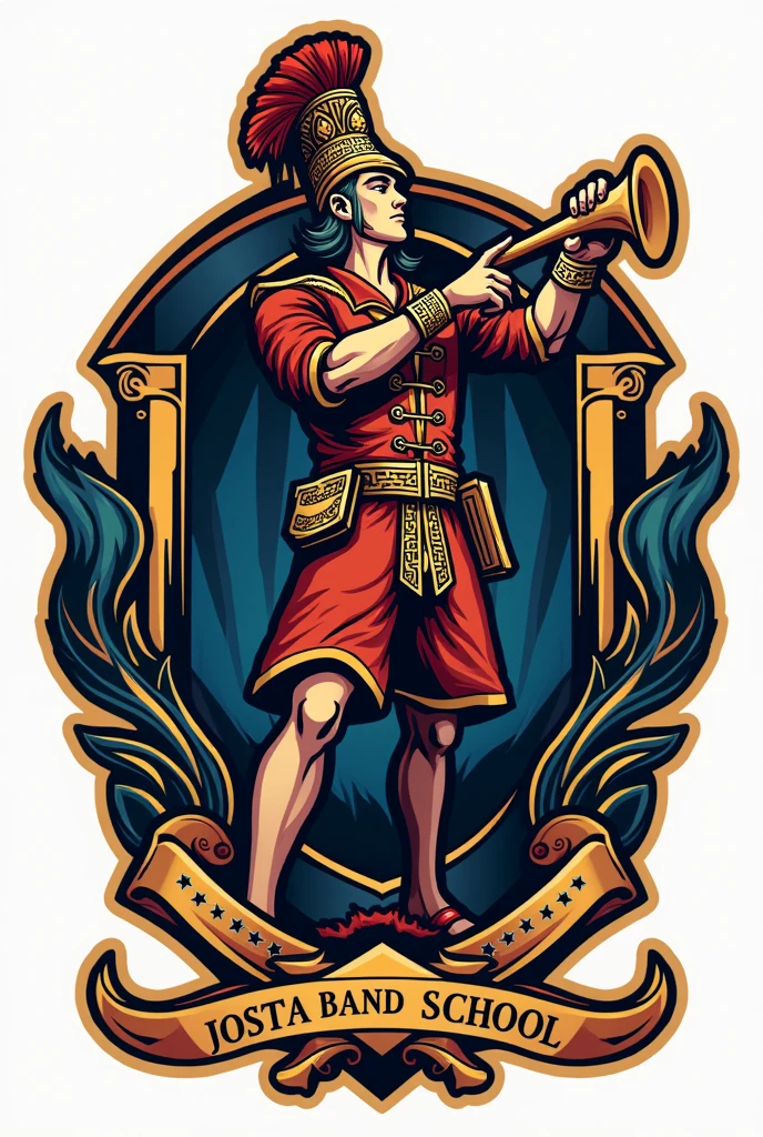I want a logo of a school war band that says Jose Santos Zelaya School
