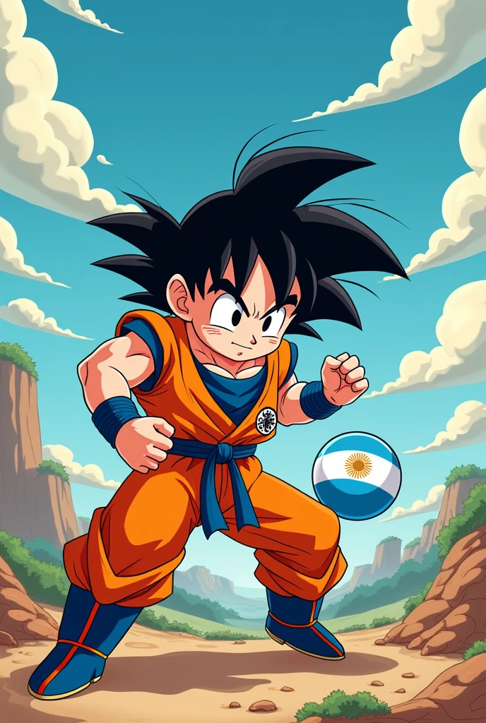 Imagen de goku con Countryballs argentina