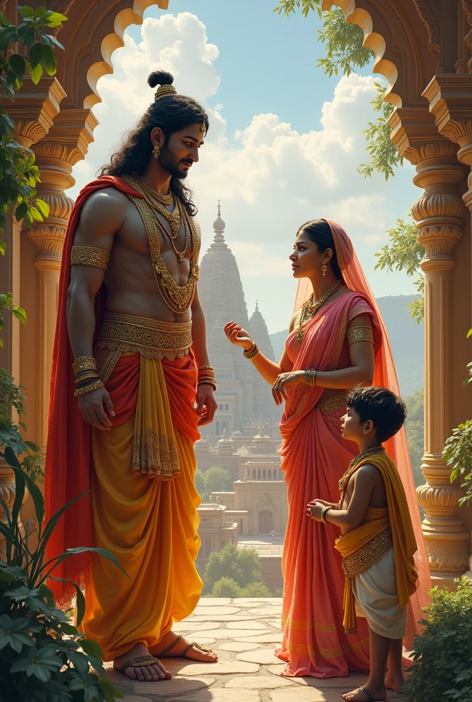 Shri Ram with Sita laxman in Ayodhya   bless to cute boy manish 